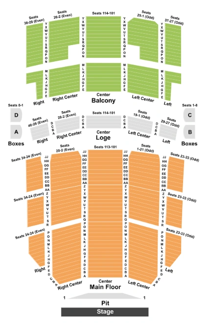 West Herr Auditorium Theatre Seating Chart